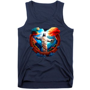 Jesus Surrounded By Nature Tank Top