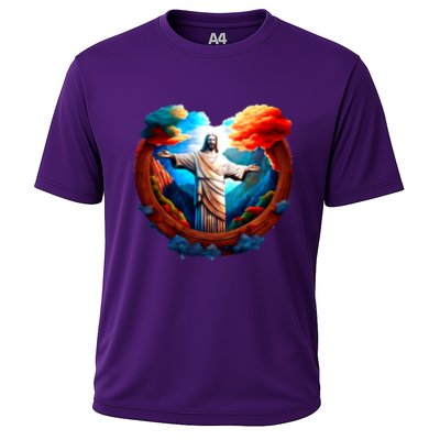 Jesus Surrounded By Nature Performance Shirt