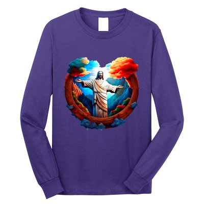 Jesus Surrounded By Nature Long Sleeve Shirt