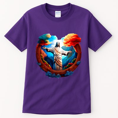Jesus Surrounded By Nature Tall T-Shirt