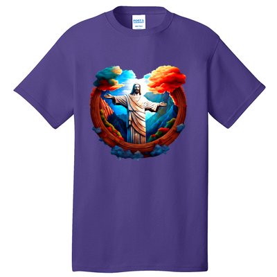 Jesus Surrounded By Nature Tall T-Shirt