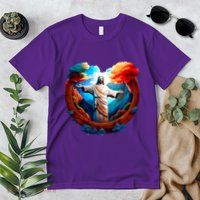 Jesus Surrounded By Nature Premium T-Shirt