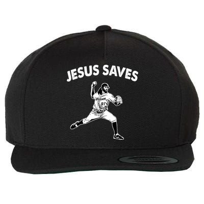Jesus Saves Baseball Team Heaven Wool Snapback Cap