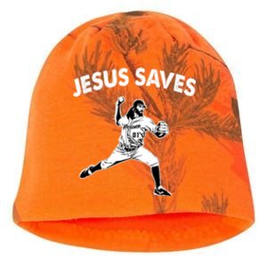 Jesus Saves Baseball Team Heaven Kati - Camo Knit Beanie