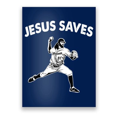 Jesus Saves Baseball Team Heaven Poster
