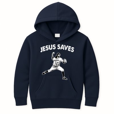 Jesus Saves Baseball Team Heaven Kids Hoodie