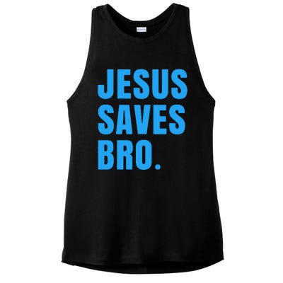 JESUS SAVES BRO Ladies PosiCharge Tri-Blend Wicking Tank