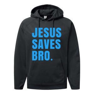 JESUS SAVES BRO Performance Fleece Hoodie