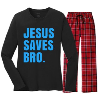 JESUS SAVES BRO Women's Long Sleeve Flannel Pajama Set 