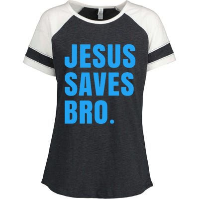 JESUS SAVES BRO Enza Ladies Jersey Colorblock Tee