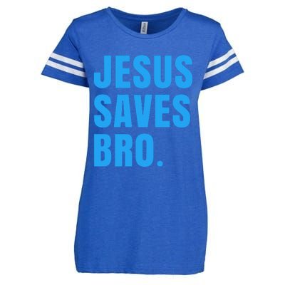 JESUS SAVES BRO Enza Ladies Jersey Football T-Shirt