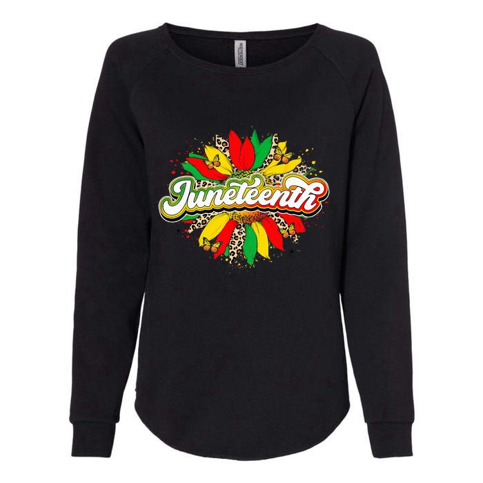 Juneteenth Sunflower Black History Pride African American Womens California Wash Sweatshirt