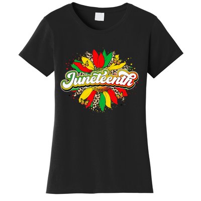 Juneteenth Sunflower Black History Pride African American Women's T-Shirt