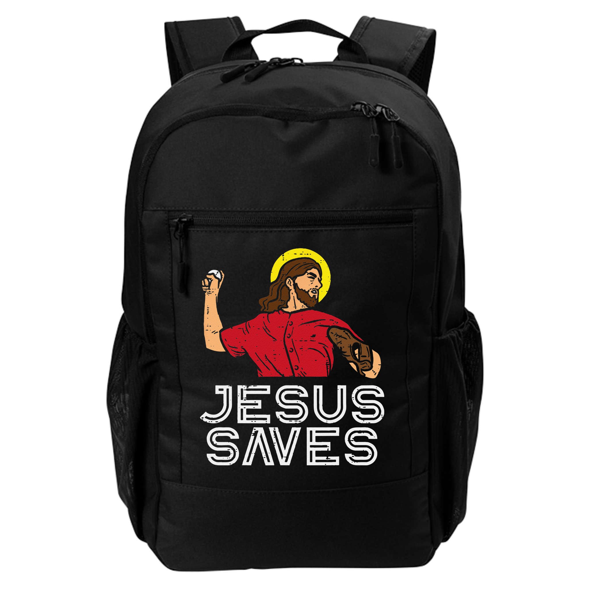 Jesus Saves Baseball God Sports Christian Backpack