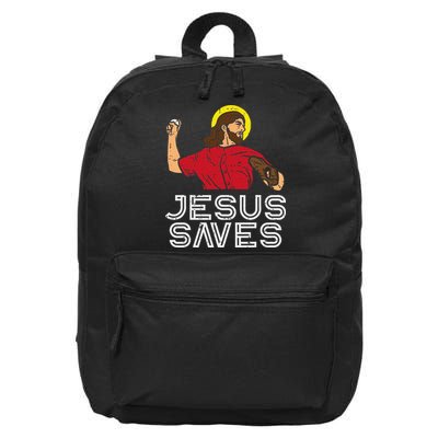 Jesus Saves Baseball God Sports Christian 16 in Basic Backpack