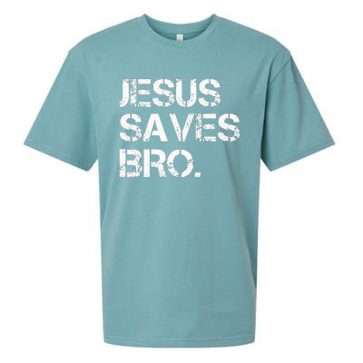 Jesus Saves Bro Vintage Funny Christian Religion Sueded Cloud Jersey T-Shirt