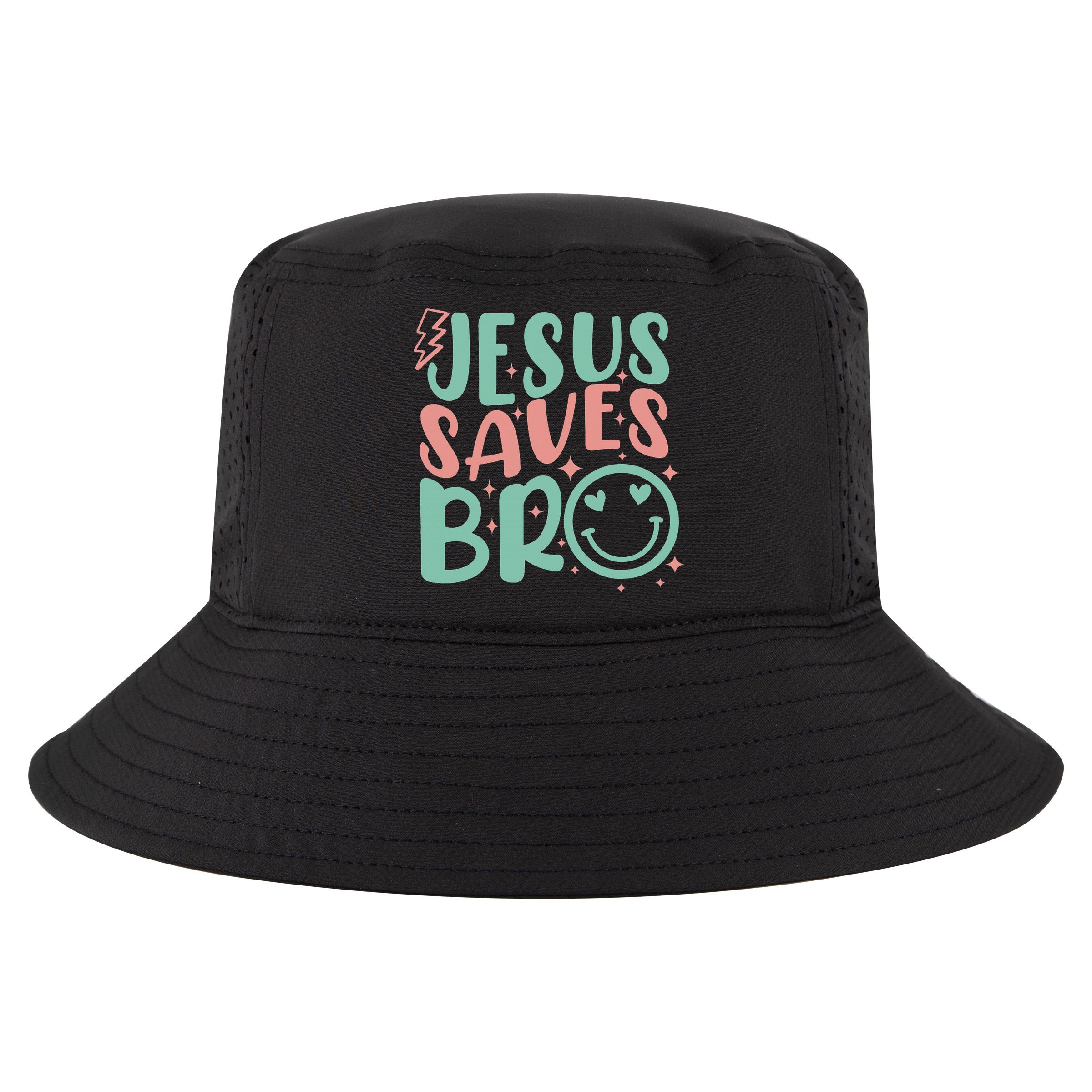Jesus Saves Bro Retro Christian Religious Cool Comfort Performance Bucket Hat