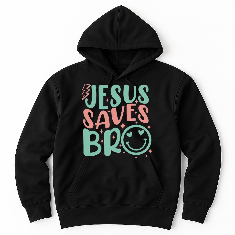 Jesus Saves Bro Retro Christian Religious Hoodie