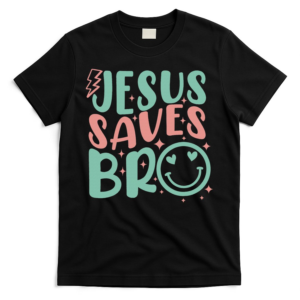 Jesus Saves Bro Retro Christian Religious T-Shirt