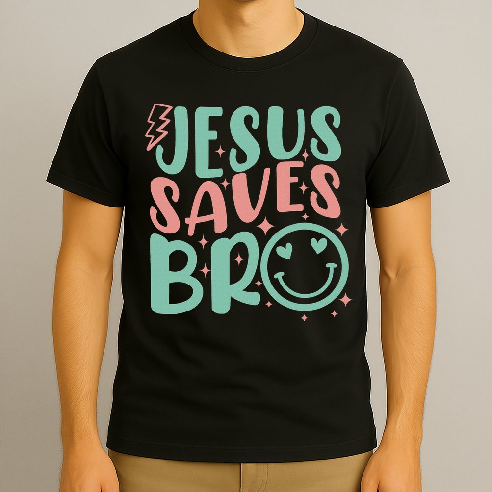 Jesus Saves Bro Retro Christian Religious T-Shirt