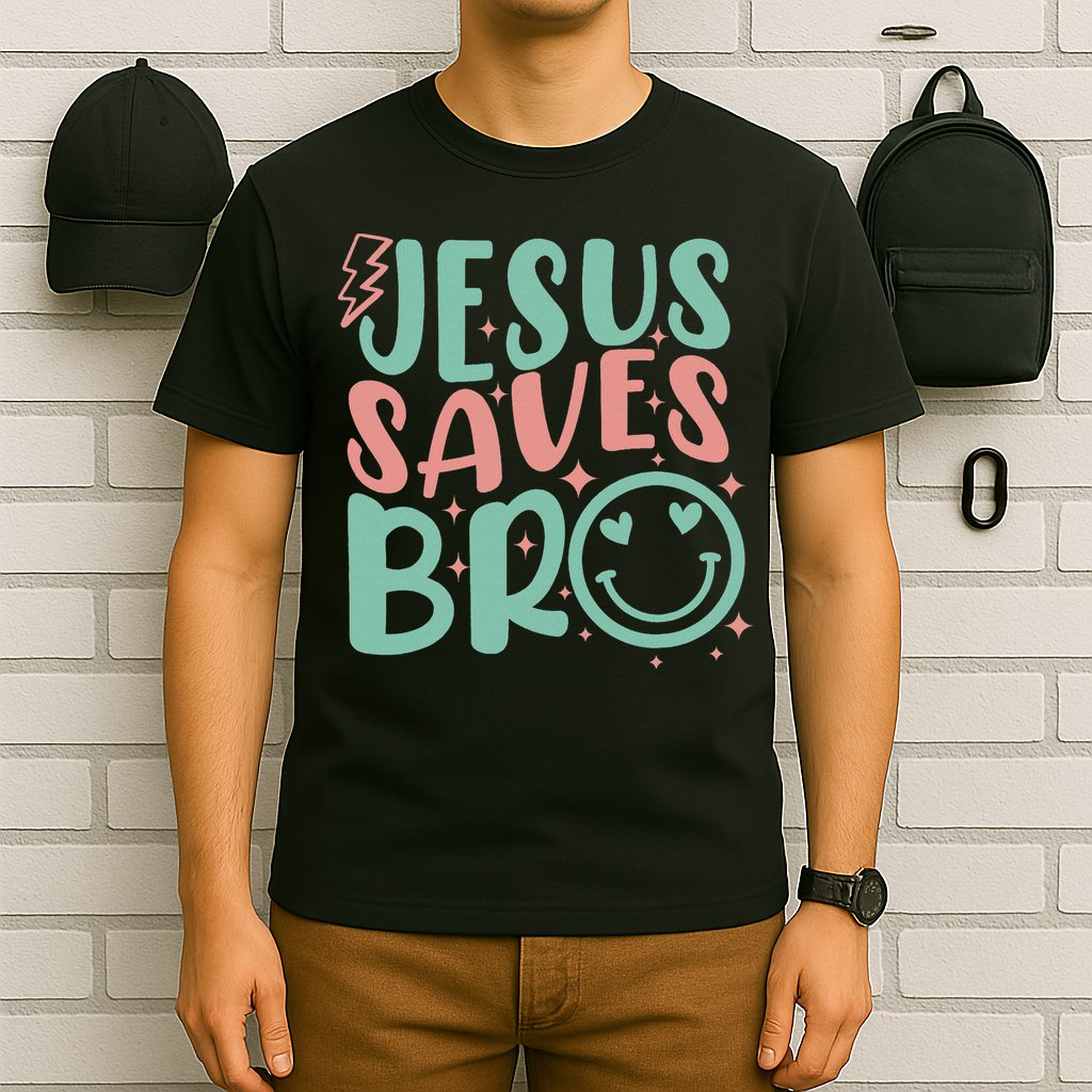 Jesus Saves Bro Retro Christian Religious T-Shirt