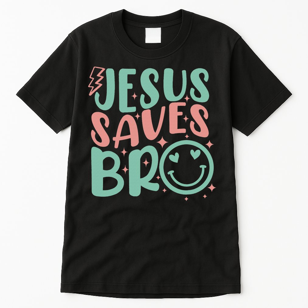 Jesus Saves Bro Retro Christian Religious Tall T-Shirt
