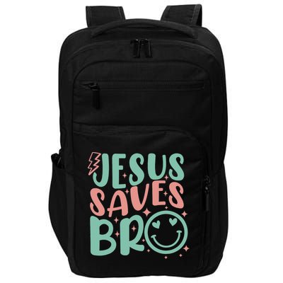 Jesus Saves Bro Retro Christian Religious Impact Tech Backpack