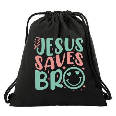 Jesus Saves Bro Retro Christian Religious Drawstring Bag