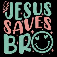 Jesus Saves Bro Retro Christian Religious Drawstring Bag