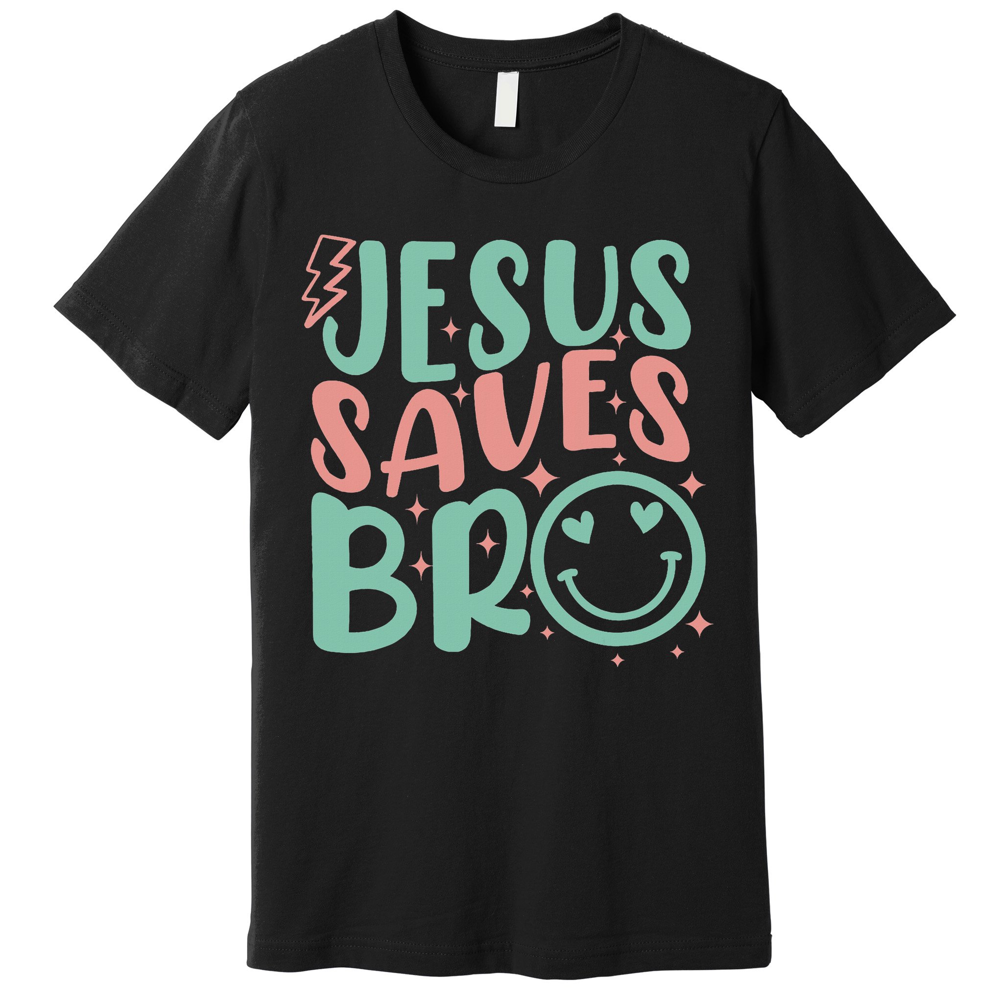 Jesus Saves Bro Retro Christian Religious Premium T-Shirt