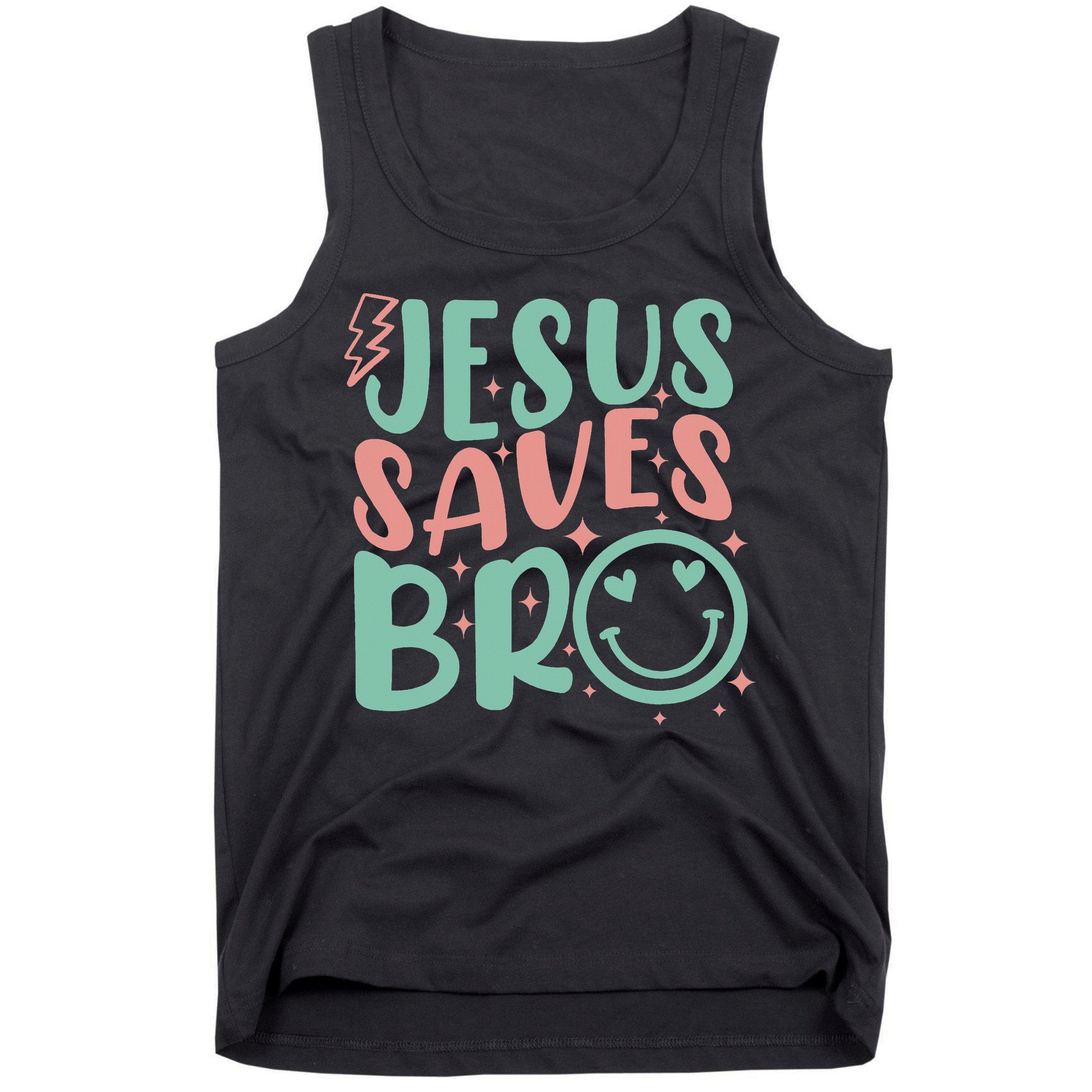 Jesus Saves Bro Retro Christian Religious Tank Top