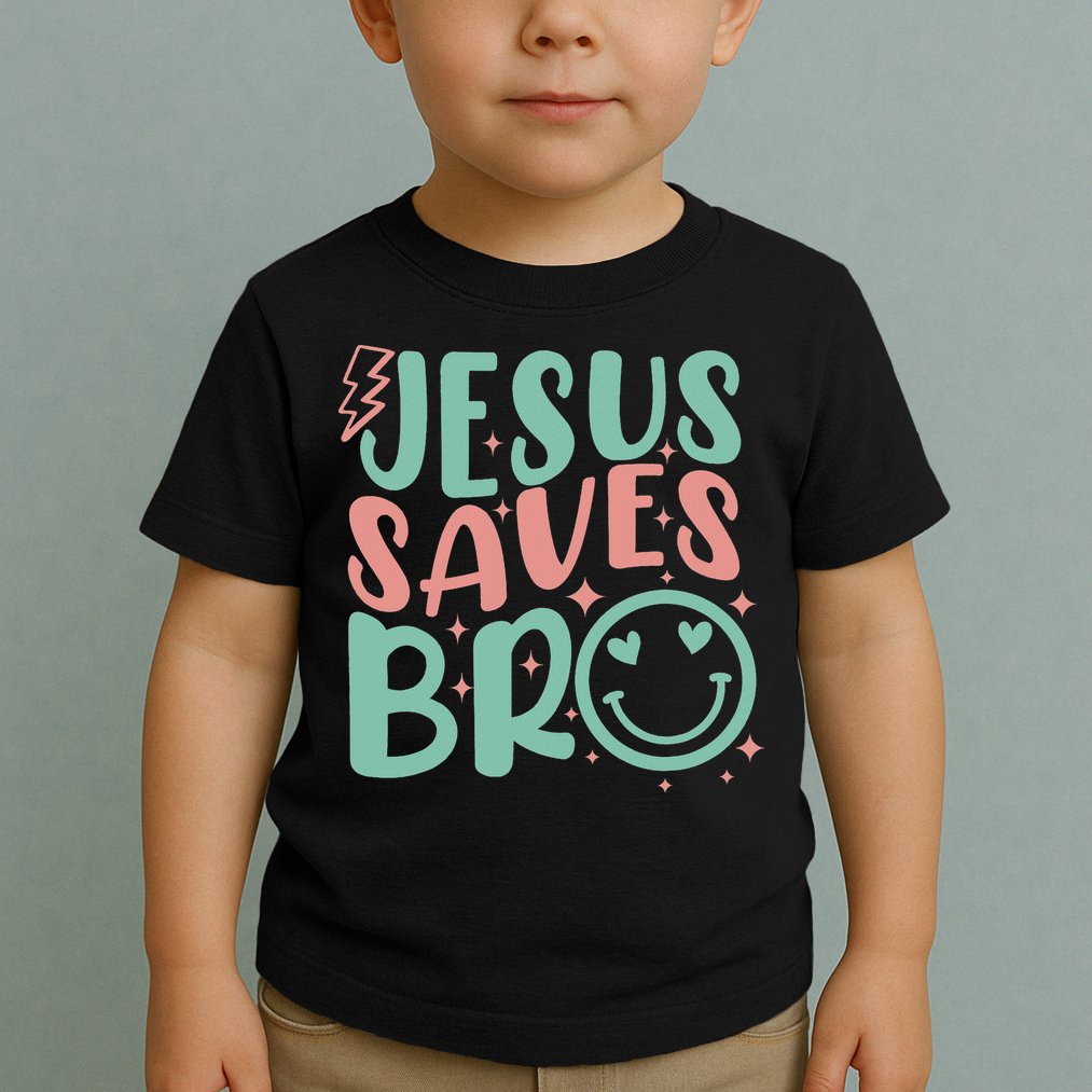 Jesus Saves Bro Retro Christian Religious Toddler T-Shirt