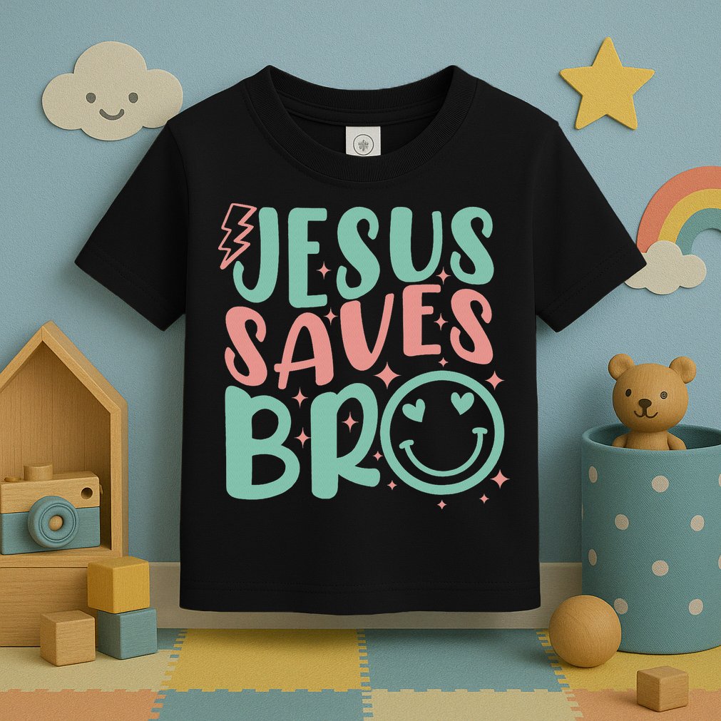 Jesus Saves Bro Retro Christian Religious Toddler T-Shirt