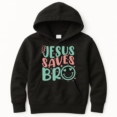 Jesus Saves Bro Retro Christian Religious Kids Hoodie