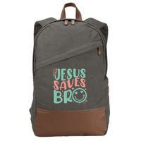 Jesus Saves Bro Retro Christian Religious Cotton Canvas Backpack