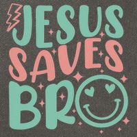 Jesus Saves Bro Retro Christian Religious Cotton Canvas Backpack