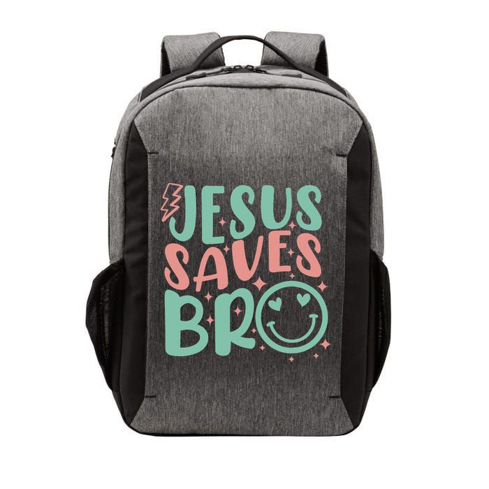 Jesus Saves Bro Retro Christian Religious Vector Backpack