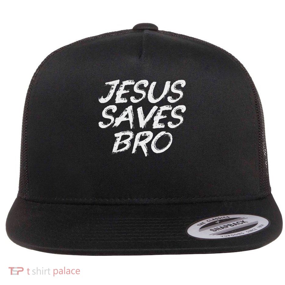 Jesus Saves Bro Christian Gospel Bible Faith Jesus Flat Bill Trucker Hat