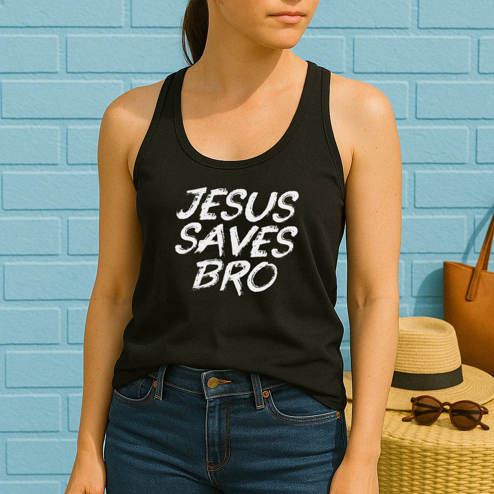 Jesus Saves Bro Christian Gospel Bible Faith Jesus Womens Tank Top