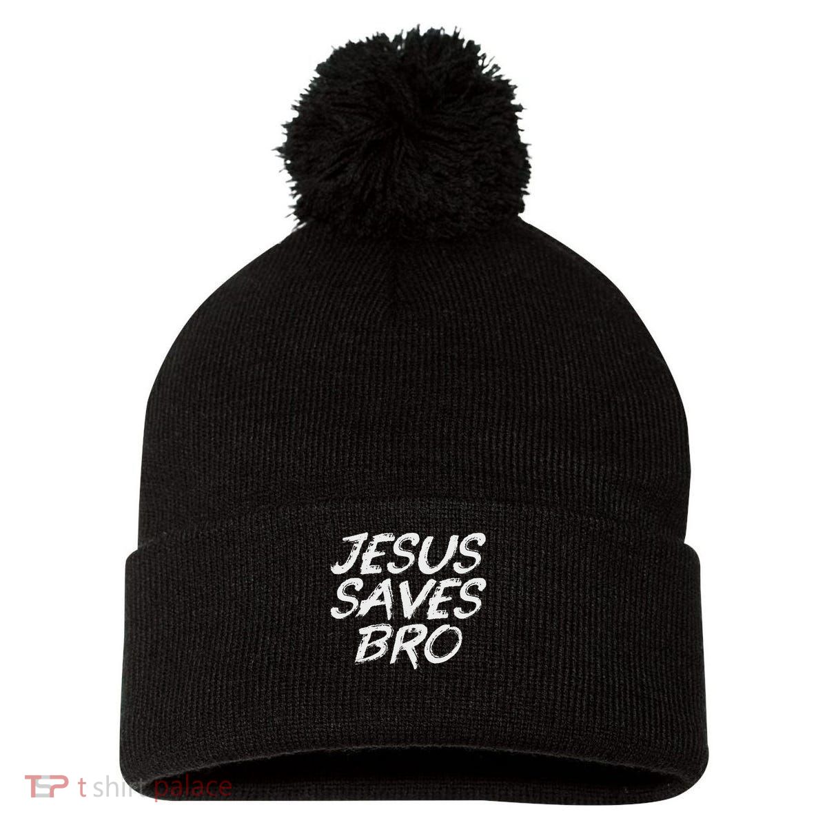 Jesus Saves Bro Christian Gospel Bible Faith Jesus Pom Pom 12in Knit Beanie