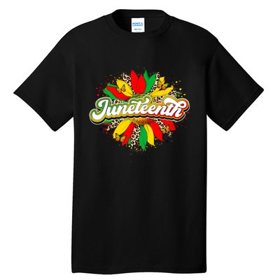 Juneteenth Sunflower Black History Pride African American Tall T-Shirt