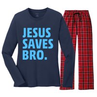 Jesus Saves Bro Women's Long Sleeve Flannel Pajama Set 