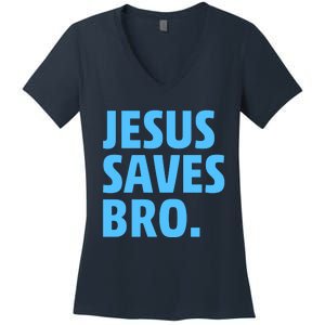 Jesus Saves Bro Women's V-Neck T-Shirt