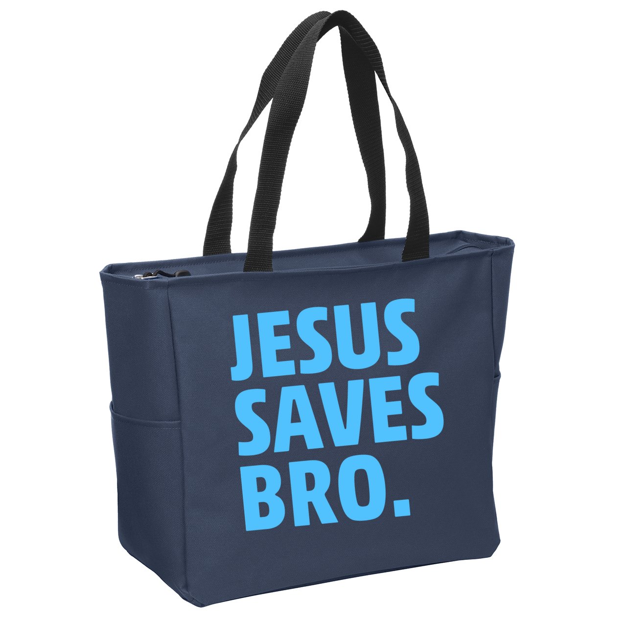 Jesus Saves Bro Zip Tote Bag