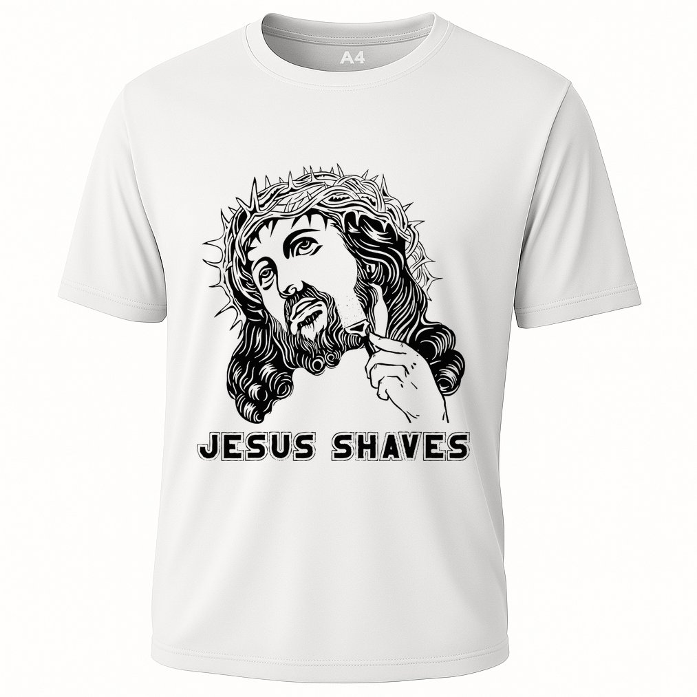 Jesus Shave Christian God Bible Cross Faith Cooling Performance Crew T-Shirt