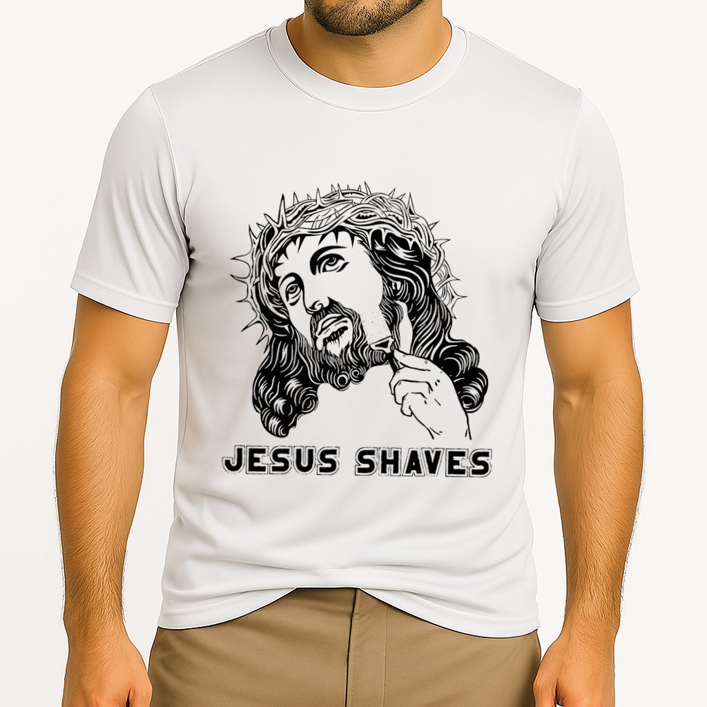 Jesus Shave Christian God Bible Cross Faith Cooling Performance Crew T-Shirt