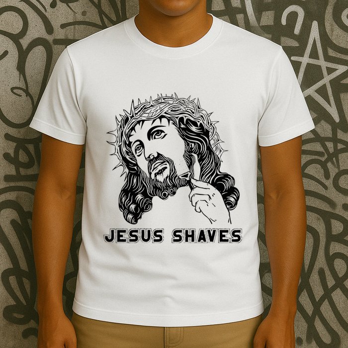 Jesus Shave Christian God Bible Cross Faith T-Shirt