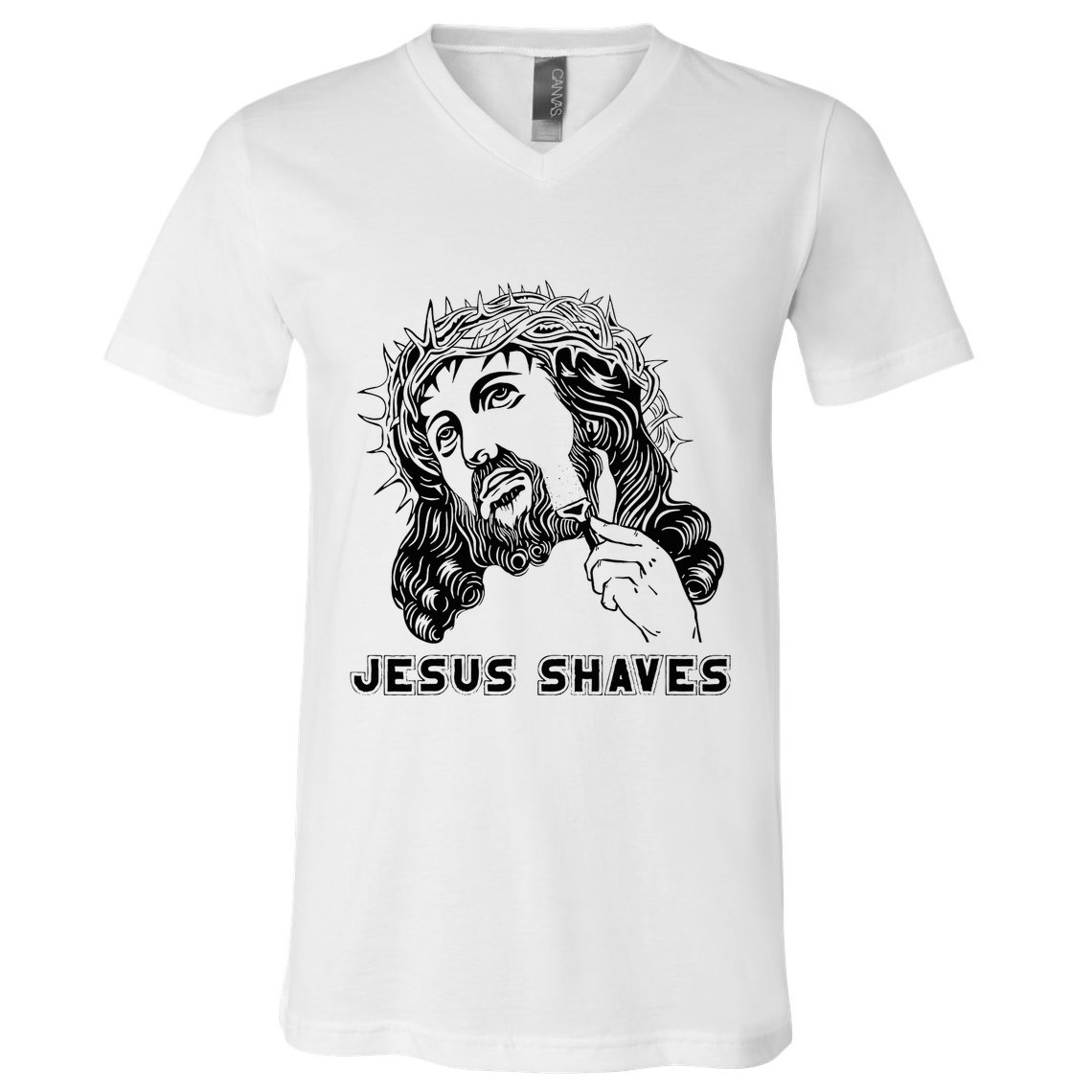 Jesus Shave Christian God Bible Cross Faith V-Neck T-Shirt