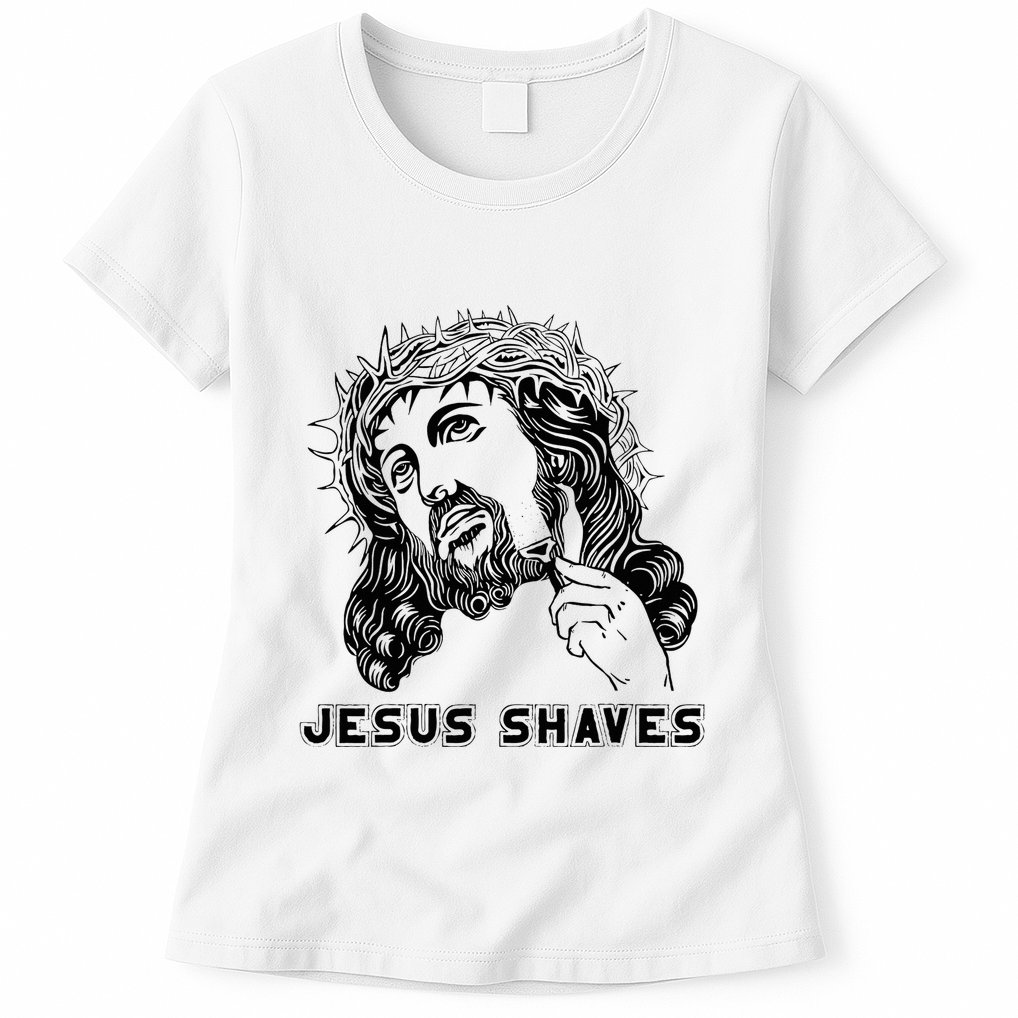Jesus Shave Christian God Bible Cross Faith Womens T-Shirt