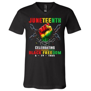 Juneteenth Shirts Celebrate Black Freedom 1865 V-Neck T-Shirt